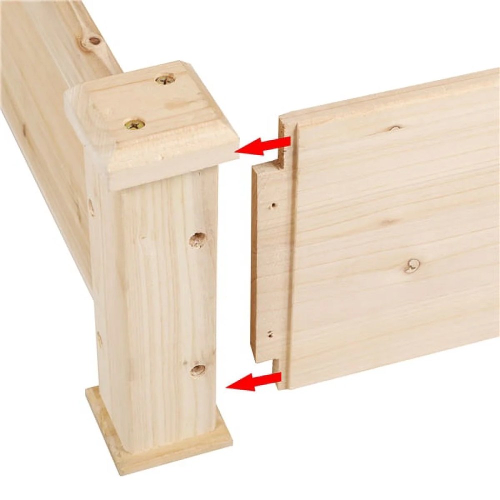 Alden Design 3 Tier Wood Raised Garden Bed Wood Elevated Flowers Vegetables Planter - Image 13