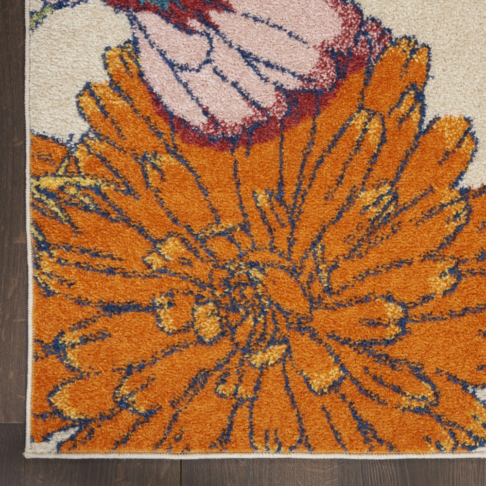 Nourison Allur Modern Floral Ivory Multicolor 5'3" x 7'3" Area Rug, (5" x 7") - Image 6