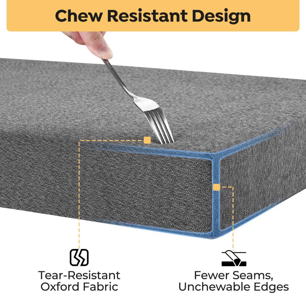 Veehoo Chew Proof Dog Bed for Crate, Pet Pad with Removable Washable Cover, Medium, Black - Image 7