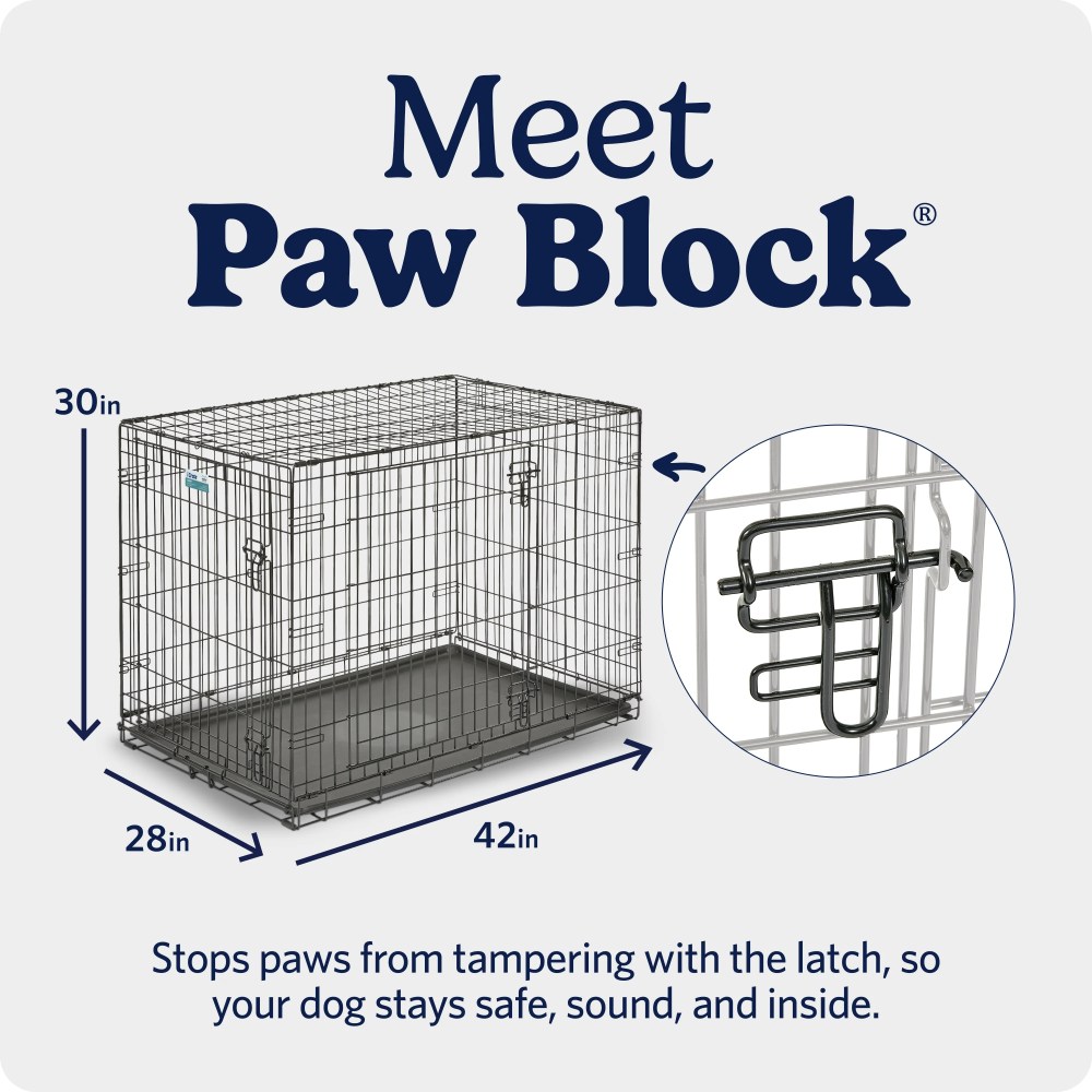 MidWest Homes for Pets 42-Inch Two-Door iCrate Folding Dog Crate with Divider Panel, Leak-Proof Tray & Secure Latches-Metal Wire Kennel for Large Breeds-Portable, Durable & Easy to Assemble - Image 9