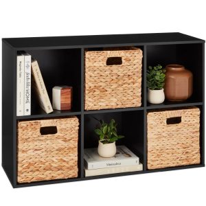 Best Choice Products 6-Cube Bookshelf,11in Display Storage System,Organizer w/ Removable Back Panels - Black
