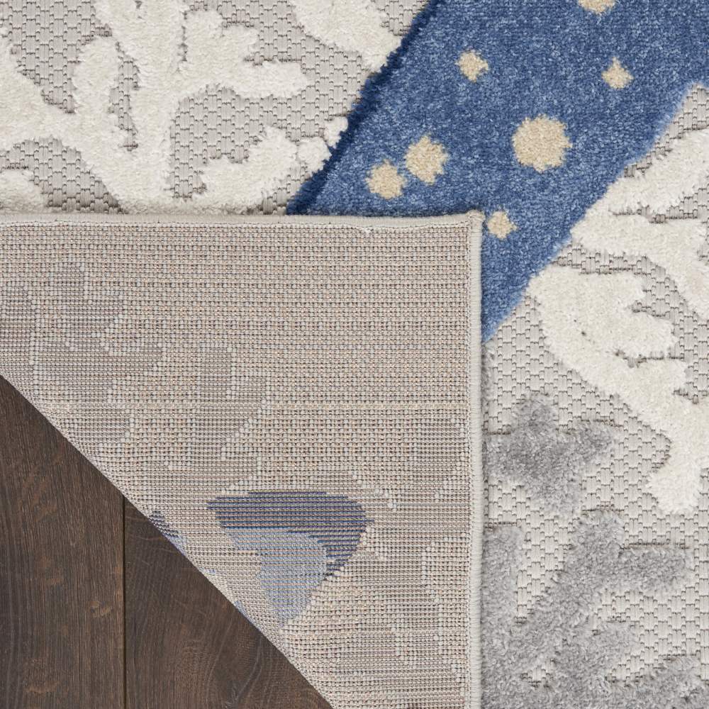 Nourison Aloha Indoor/Outdoor Coastal Tropical Blue/Grey 5'3" x 7'5" Area Rug, (5" x 7") - Image 4