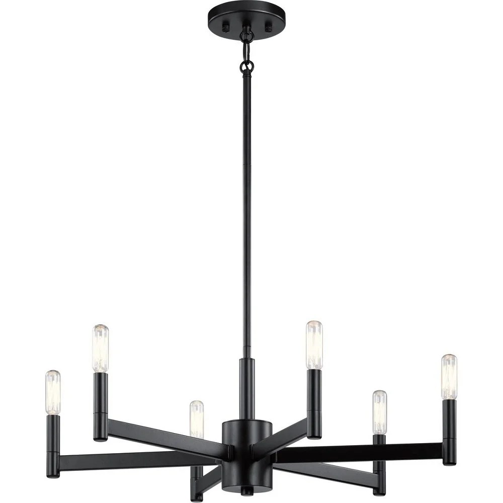 43859BK Kichler Lighting Erzo - 6 light Medium Chandelier - with Soft Contemporary Inspirations - 9.25 inches tall by 26 inches wide-Black Finish