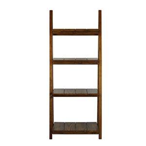 Casual Home Manhasset Slatted 4-Shelf Folding Bookcase-Warm Brown