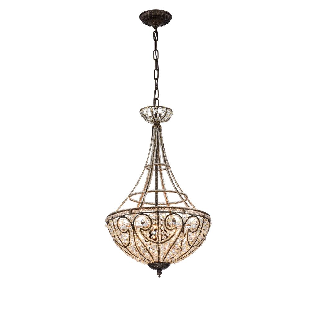 Warehouse of Tiffany Gaspard Gold 4-Light Pendant with Crystal Shade - Image 3