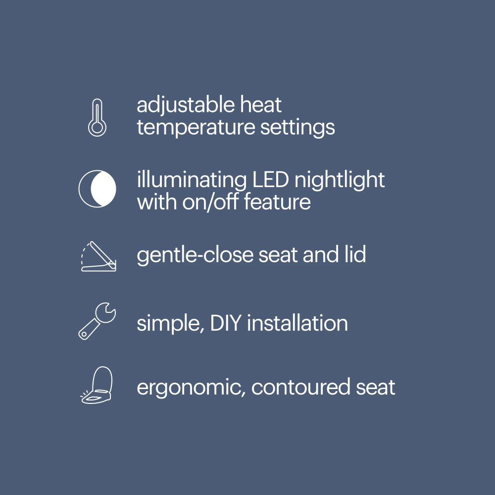 Brondell LumaWarm Heated Nightlight Toilet Seat - Elongated, White - Image 2