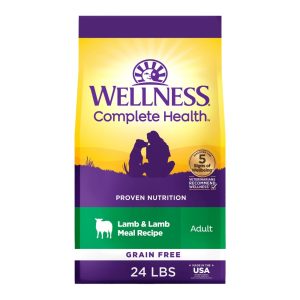 Wellness Complete Health Dry Dog Food,  Grain Free,  Natural,  Lamb Recipe,  (24-Pound Bag)