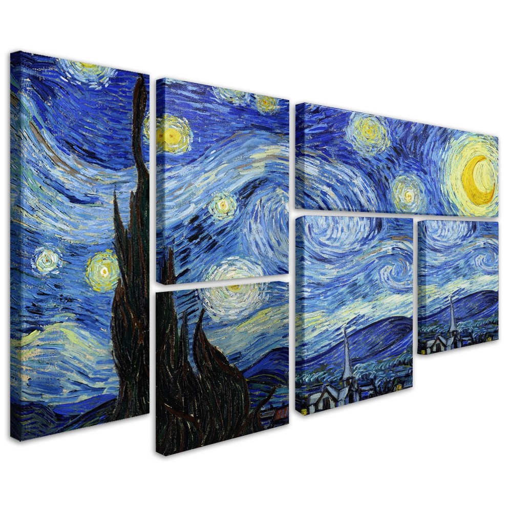 Trademark Fine Art 12X18 Landscape Canvas Wall Art 'Starry Night' by Vincent van Gogh - Image 3