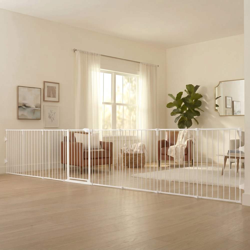 Regalo 194 Inch Super Wide Adjustable Baby Gate and Play Yard for Ages 6 to 24 Months