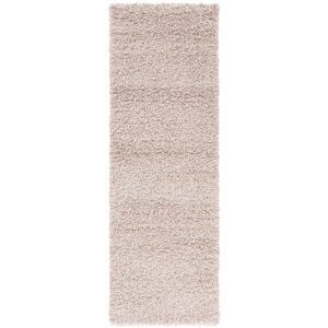 SAFAVIEH Santa Monica Chelsey Solid Shag Runner Rug, Beige, 2'3" x 11"
