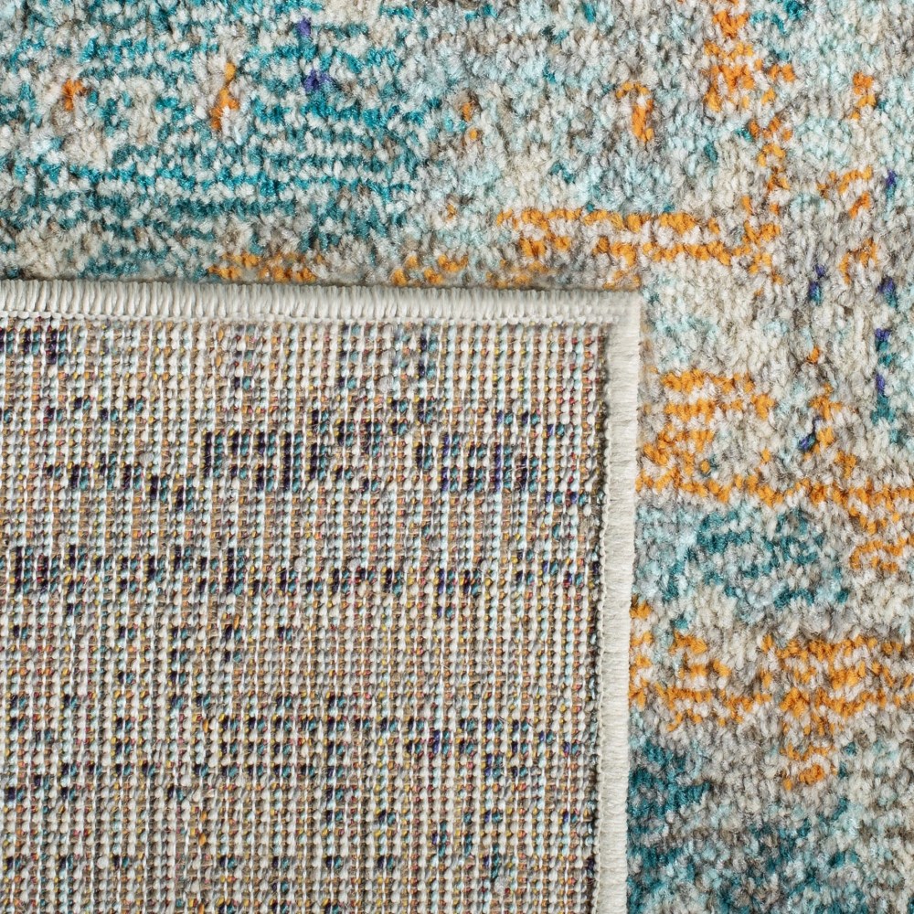 SAFAVIEH Madison Clyde Vintage Abstract Area Rug, Light Blue/Beige, 5'3" x 7'6" - Image 6