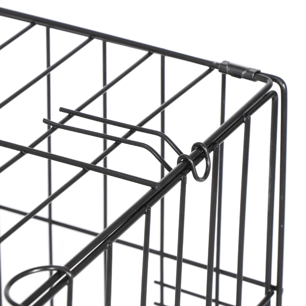 ZENY Double Door Folding Metal Dog Crate with Tray & Divider Panel for Dogs, Black, 42" - Image 7