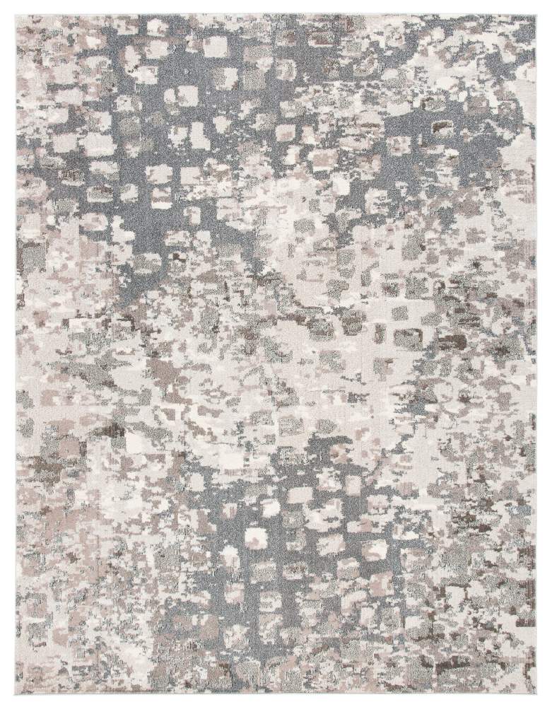 SAFAVIEH Madison Candelario Abstract Polka Dots Area Rug, Grey/Beige, 10" x 14"