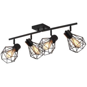 2" Contemporary Dimmable 4-Light Flush Mount Light,Black