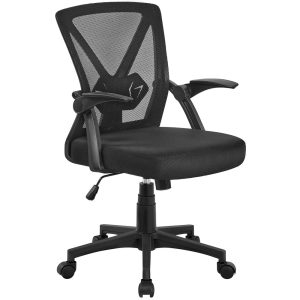 Alden Design Adjustable Ergonomic Mesh Office Chair with 90'Flip-up Armrests for Home Office,Black