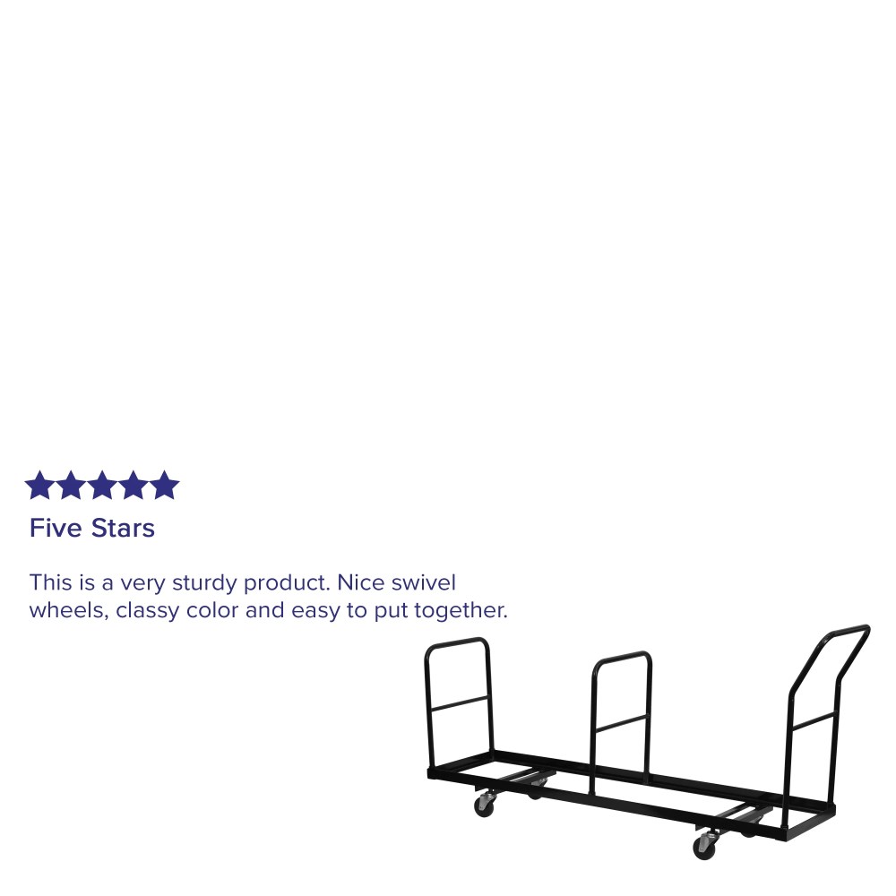 Flash Furniture Kaden Vertical Storage Folding Chair Dolly - 35 Chair CapacityNative AmericanNative - Image 2