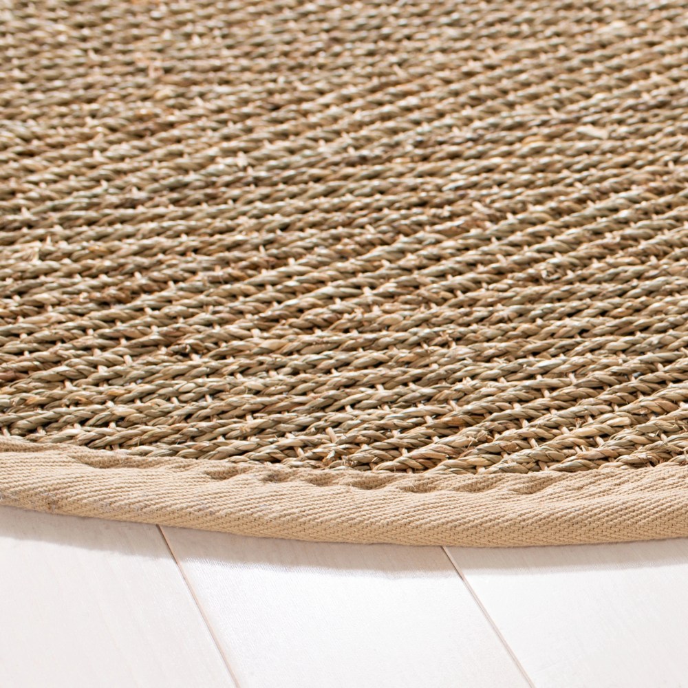 SAFAVIEH Natural Fiber Maisy Solid Area Rug, Natural/Beige, 6" x 6" Round - Image 5