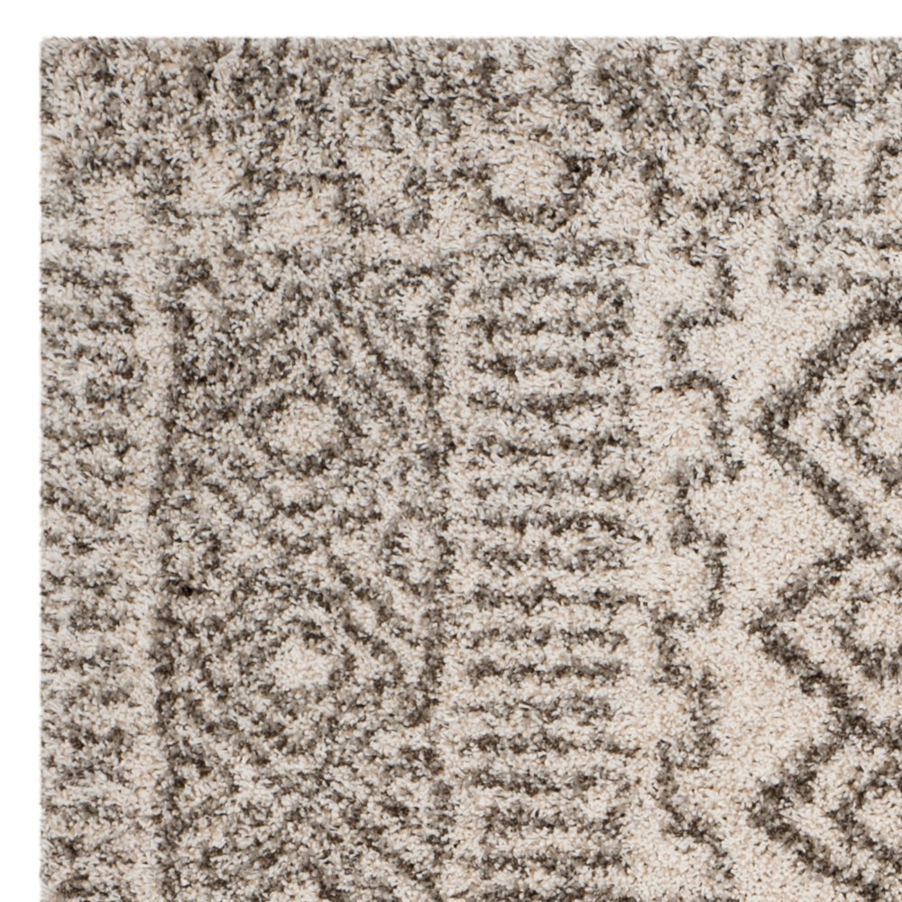 SAFAVIEH Hudson Raphael Geometric Shag Area Rug, Ivory/Grey, 5'1" x 7'6" - Image 5