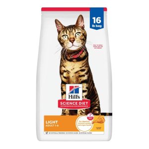 Hill's Science Diet Light Chicken Dry Cat Food,  16lb Bag