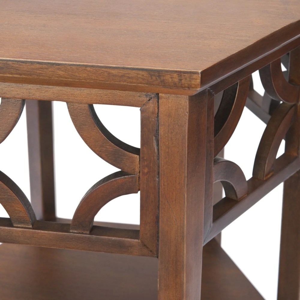 SAFAVIEH Connor Hexagon End Table Brown - Image 2
