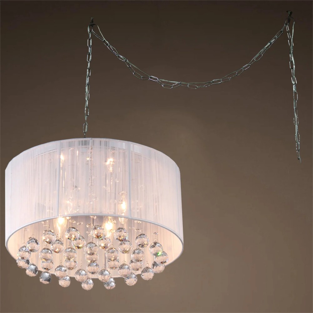 Mineya 5-light White 17-inch Chrome Swag Lamp - Image 5