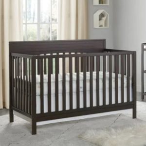 Oxford Baby Harper 4-in-1 Convertible Crib, Espresso Brown, GREENGUARD Gold Certified, Wooden Crib