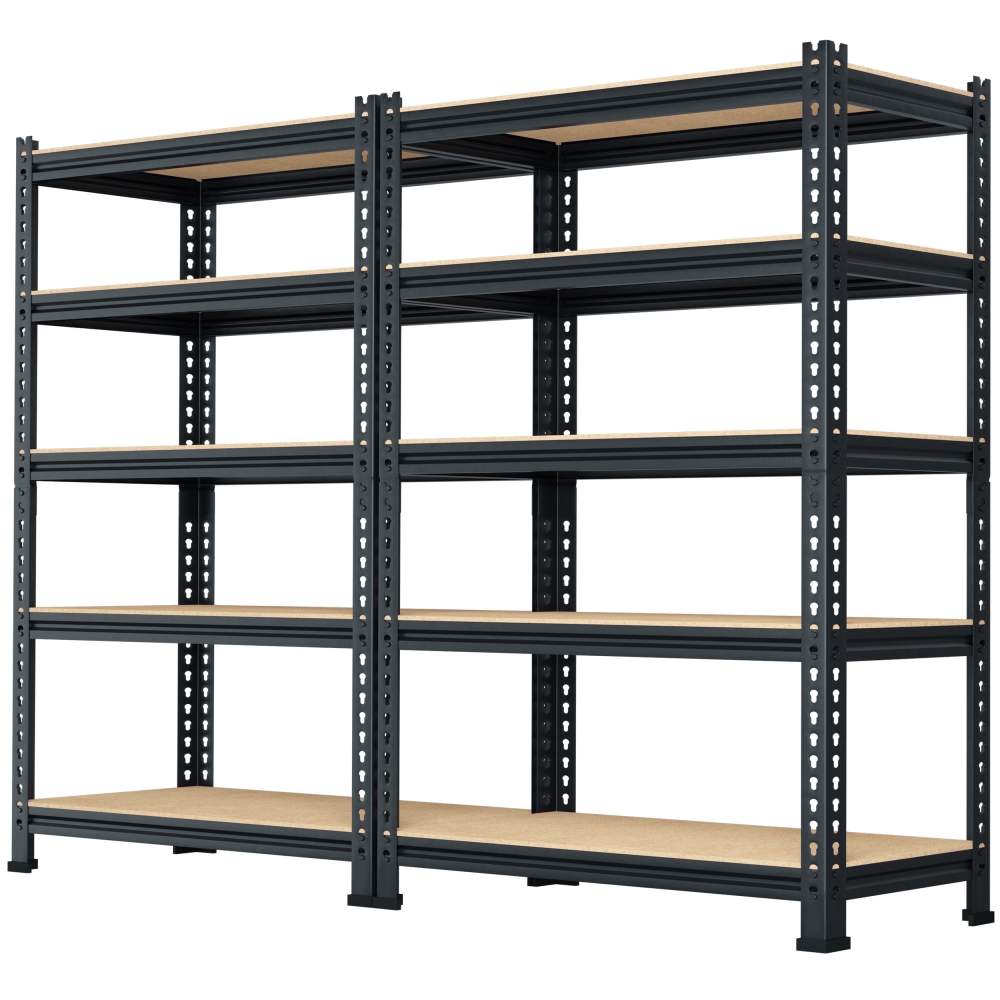 TrumanPick Storage Shelves Garage Metal Storage Shelving Unit Heavy Duty Utility Shelf Rack 28" W x 12" D x 59" H, Black