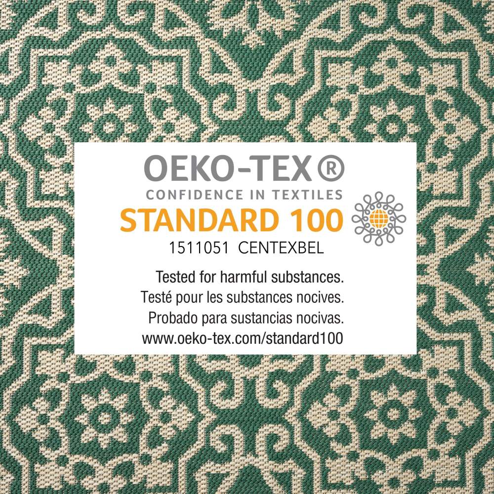 Nicole Miller New York Patio Country Danica Transitional Geometric Indoor/Outdoor Area Rug, Green/Beige, 7'9"x10'2" - Image 3