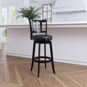 Hillsdale Furniture Presque Isle Wood Bar Height Swivel Stool, Black