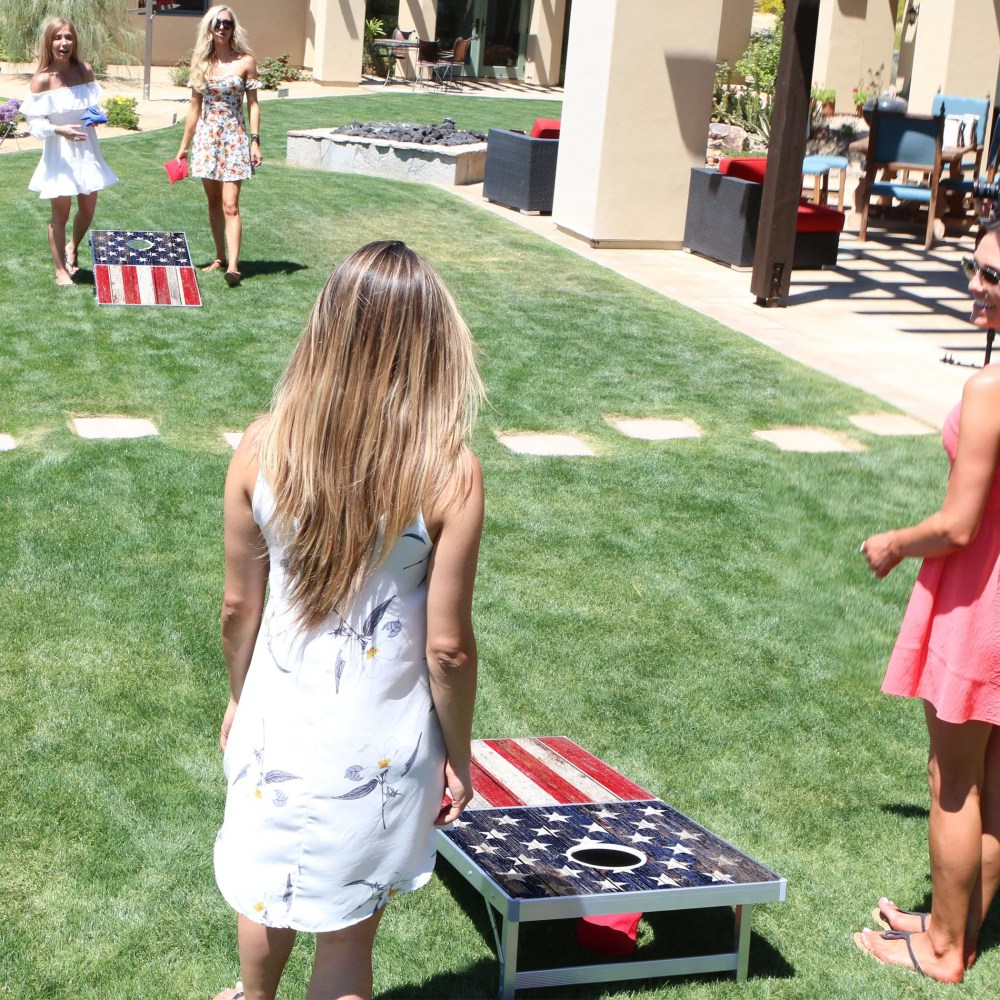 GoSports LED American Flag Cornhole Set, Regulation Size, Aluminum Frame - Image 3