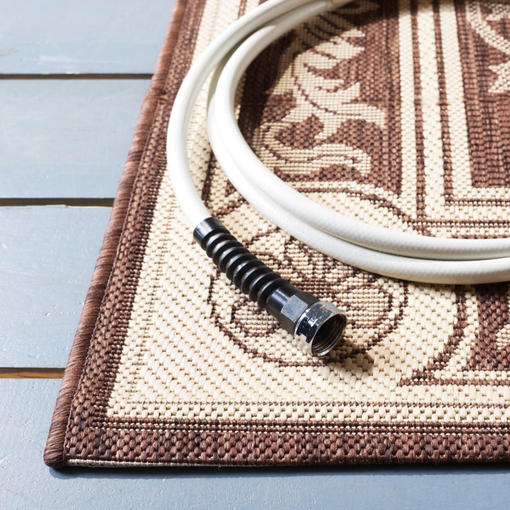 Safavieh Courtyard Cynthia Oriental Indoor/Outdoor Area Rug, Chocolate/Natural, 6'7" x 9'6" - Image 7