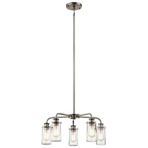 43058CLP Kichler Lighting Braelyn - 5 Light Medium Chandelier - with Vintage Industrial inspirations - 11.25 inches tall by 25 inches wide-Classic
