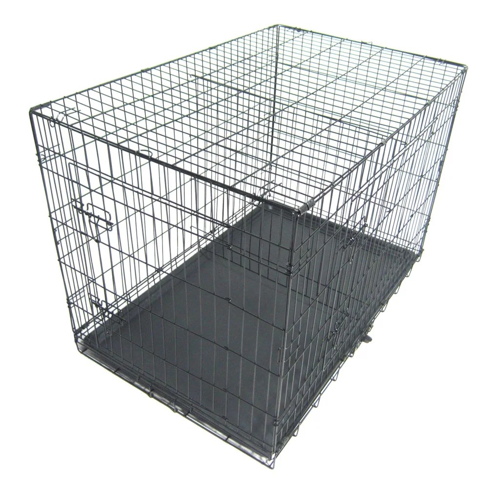 Ktaxon 20"/36"/42"/48" Secure and Flodable Single Door Metal Dog Crate, Include Leak-Proof Plastic Tray Black - Image 5