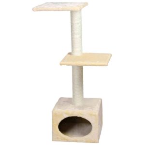 TRIXIE Badalona Plush & Sisal 3-Level 43" Cat Tree with Scratching Posts & Condo,  Beige