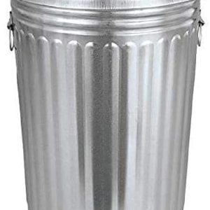 20 Gallon Pre Galvanized Outdoor Steel Garbage Can with Lid,Grey