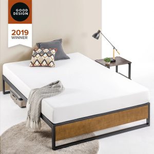 Zinus Good Design Winner Suzanne 14" Metal and Bamboo Platform Bed,King