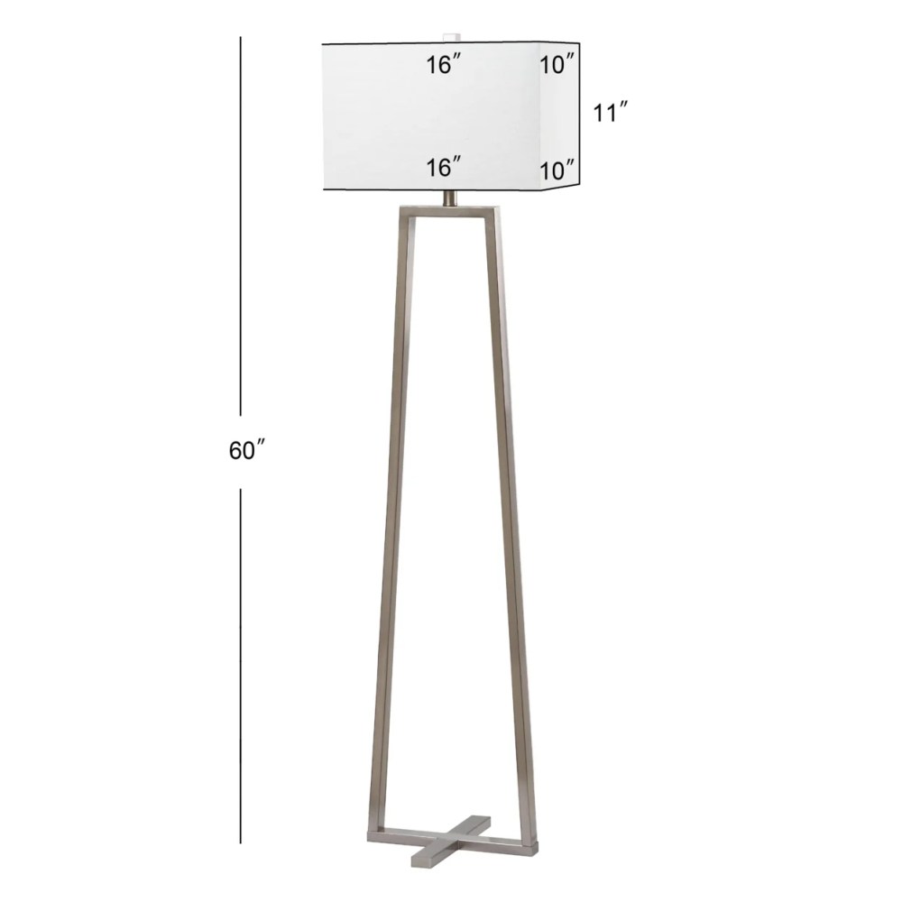 Safavieh Lyell 60 in. H Column Floor Lamp, Nickel - Image 4