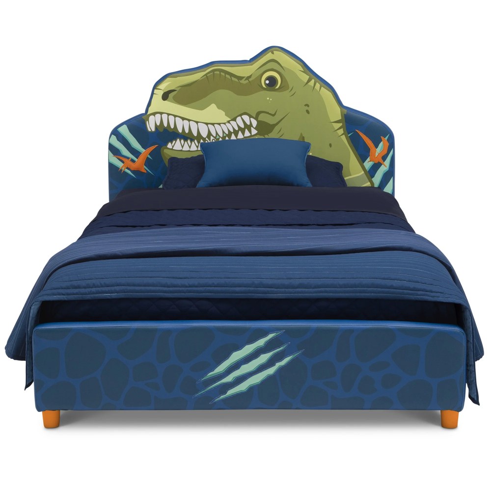 Delta Children Dinosaur Upholstered Twin Bed, Blue - Image 3