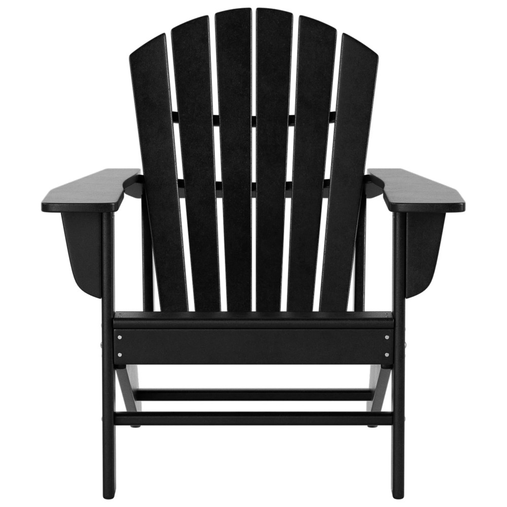 Polytrends Altura Outdoor Eco-Friendly All Weather Poly Patio Adirondack Chair - Black - Image 4