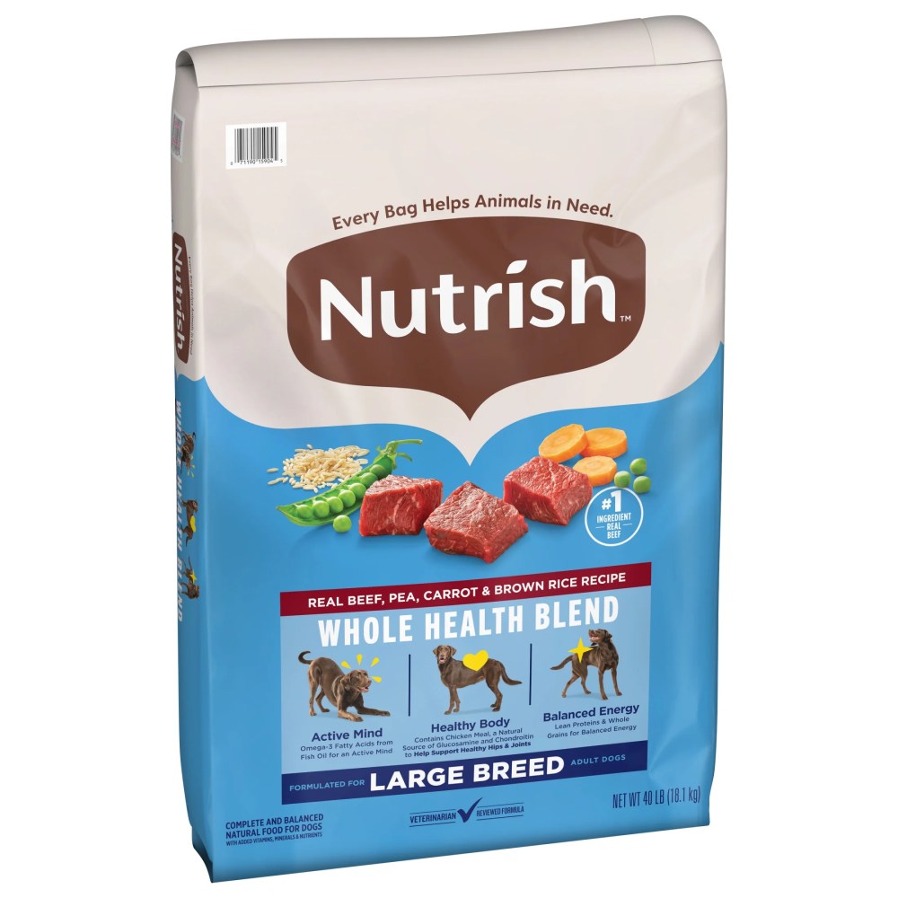 Nutrish Large Breed Real Beef, Pea, Carrot & Brown Rice Recipe Whole Health Blend Dry Dog Food, 40 lb. Bag (Rachael Ray) - Image 9