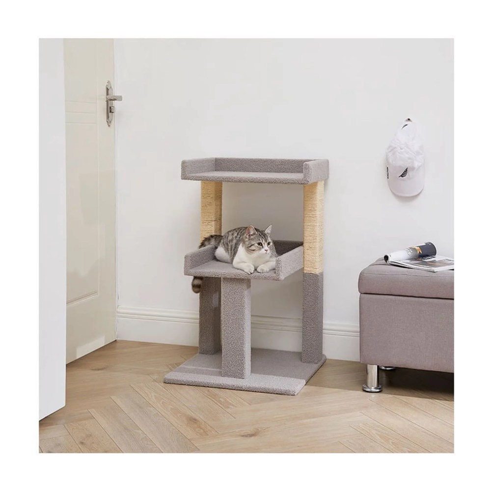 Lulu 2-Tier Cat Tree Tower for Indoor Cats-Large Cat Tower & Cat Condo for Large Cats Cat Tree House:Gray - Image 4