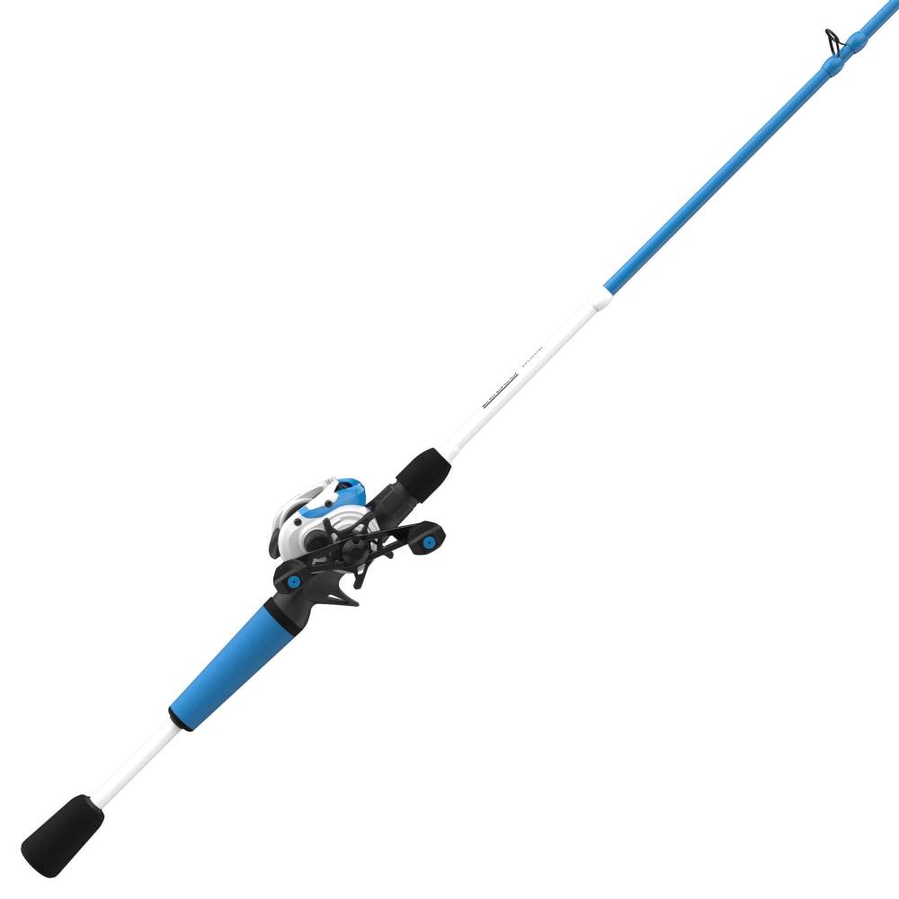 Zebco Roam Baitcast Reel and Fishing Rod Combo, 6-Foot 6-Inch Rod, Size 100 Reel, Right-Hand Retrieve, Blue