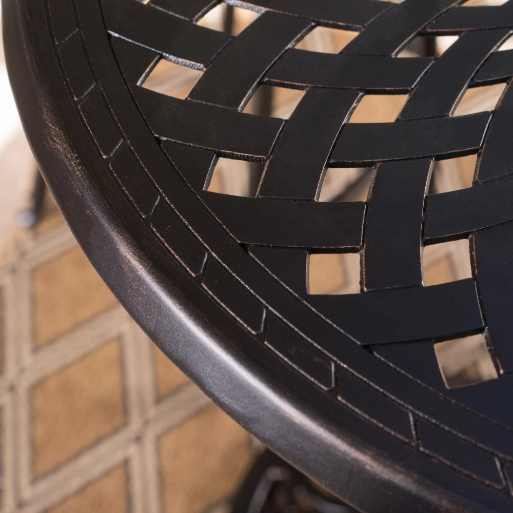 Cobb Outdoor Cast Aluminum Bar Table, Shiny Copper Finish - Image 5