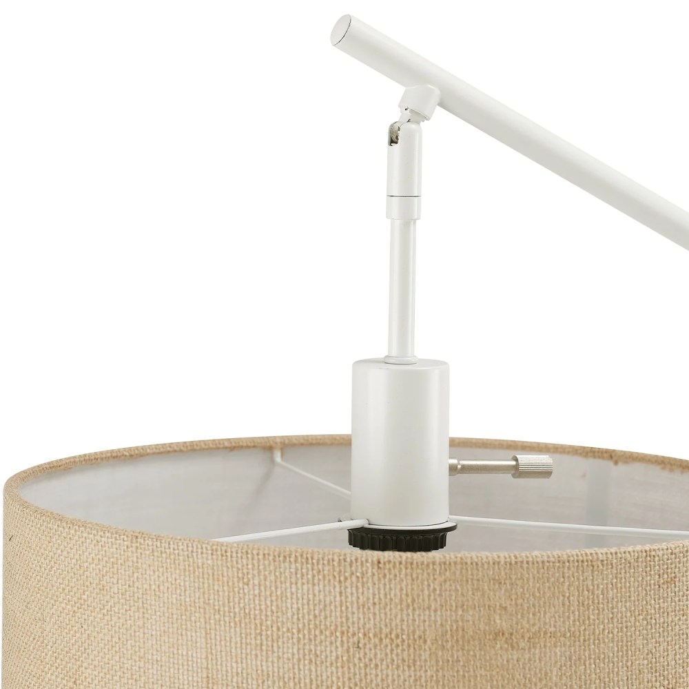 Globe Electric Serena 66" Matte White Dimmable Floor Lamp with Jute Shade, 91004429 - Image 8