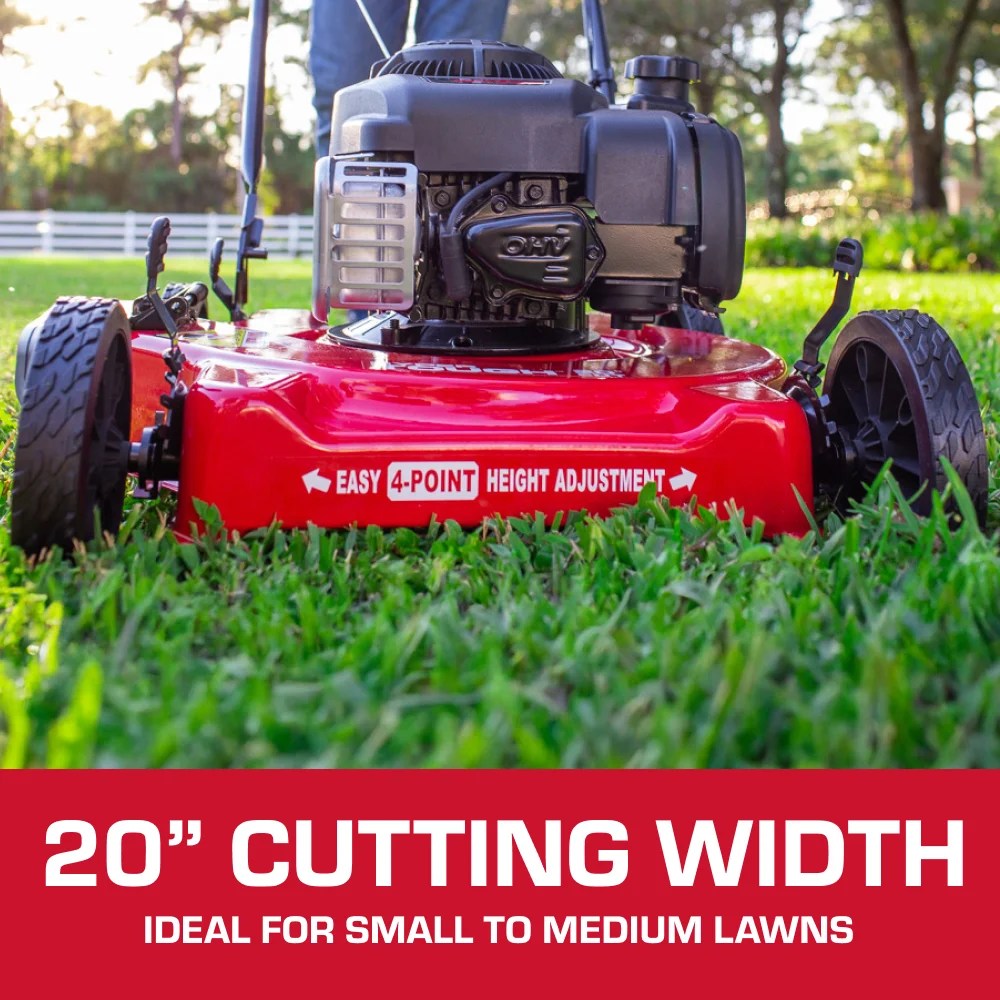Hyper Tough 20" 125cc Gas Powered Walk-Behind Push Lawn Mower with Briggs & Stratton Engine, Red - Image 9
