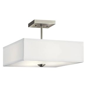 43691NI Kichler Lighting Shailene - 3 Light Semi-Flush Mount - 14 inches wide-Brushed Nickel Finish