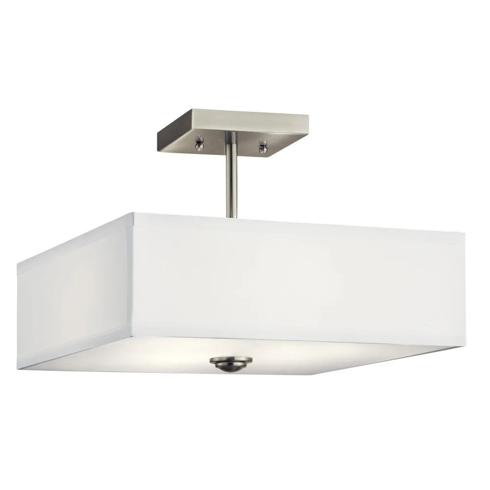 43691NI Kichler Lighting Shailene - 3 Light Semi-Flush Mount - 14 inches wide-Brushed Nickel Finish