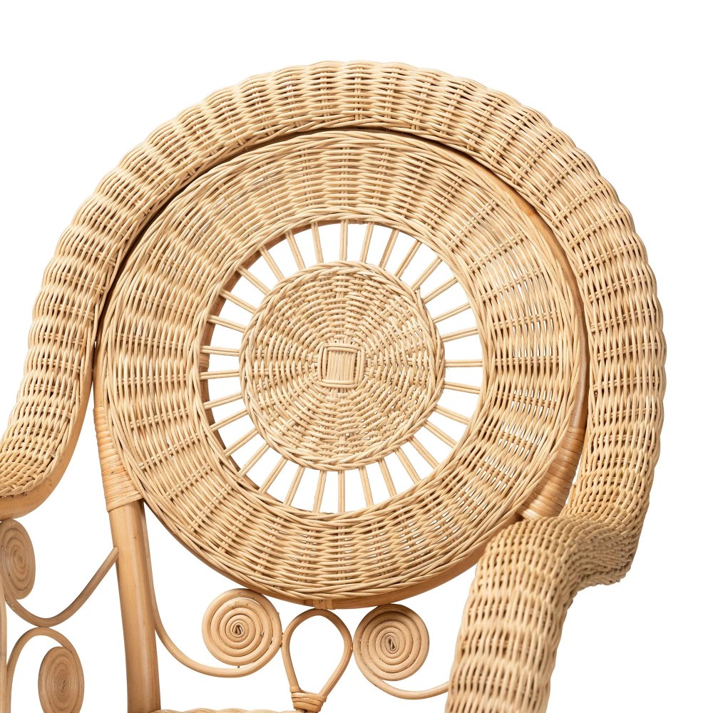 bali & pari Putri Rattan BOHO Accent Chair, Natural Brown - Image 5