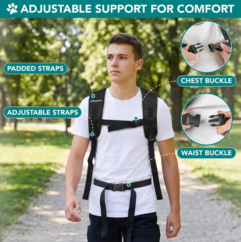 PetAmi Expandable Dog Backpack Carrier for Cats & Pets, Breathable Cat Carrier Backpack with Top Window & Multi-Entry, Ventilated Foldable Travel Carrier for Small Medium Pets up to 18 lbs, Black - Image 2