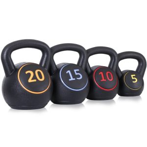 ZENSTYLE 4-Piece Kettlebell Set,  5lb,  10lb,  15lb,  20 lb for Home Gym Exercise Fitness Weights